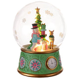 Globo di neve carillon albero di natale e pupazzo di neve led 40 cm