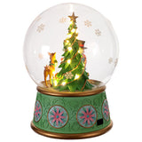 Globo di neve carillon albero di natale e pupazzo di neve led 40 cm
