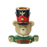 TEDDY Portacandela orsetto di natale in resina H 9,5 cm