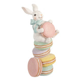 Statuina Coniglio pasquale con macaron 16x17xH37 cm
