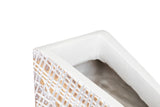 Vaso Geometrico in Resina Bianco/Marrone 44cm - GARPE Living