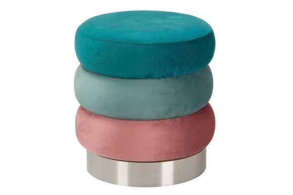 Pouf in Velluto con Base Metallo  - GARPE -