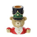 TEDDY Portacandela orsetto di natale in resina H 9,5 cm