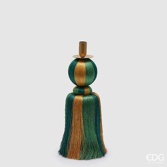 Portacandela Nappa e Tessuto S - Decorazione Casa Elegante - EDG
