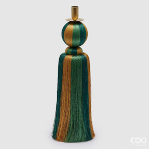 Portacandela Nappa e Tessuto L - Decorazione Casa Elegante - EDG