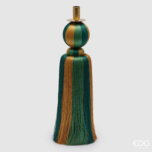 Portacandela Nappa e Tessuto L - Decorazione Casa Elegante - EDG