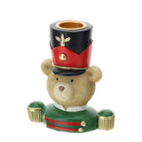 TEDDY Portacandela orsetto di natale in resina H 9,5 cm