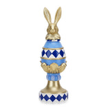 Coniglio Decorativo in Resina Dipinta a Mano H 34 cm Blu - Fade Maison