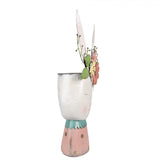 Vaso di fiori coniglio rosa turchese 29x19x62 cm