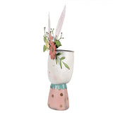Vaso di fiori coniglio rosa turchese 29x19x62 cm