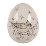 Uovo Decorativo in Ceramica Bianca con Uccellino – Clayre & Eef