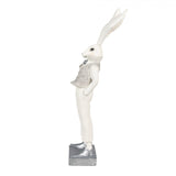 Coniglio Silver Boy Decorazione Pasquale Bianco
