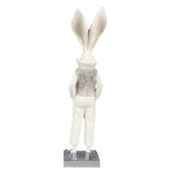 Coniglio Silver Boy Decorazione Pasquale Bianco