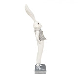 Coniglio Silver Boy Decorazione Pasquale Bianco