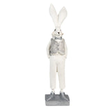 Coniglio Silver Boy Decorazione Pasquale Bianco