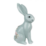 Coniglietto Floreale Decorazione Pasquale Celeste 28cm