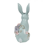 Coniglietto Floreale Decorazione Pasquale Celeste 28cm