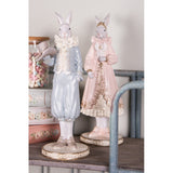 Statuetta Romantic Blue Bunny in Resina Blu Bianco 11x10x31cm | Clayre & Eef