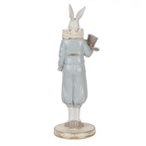 Statuetta Romantic Blue Bunny in Resina Blu Bianco 11x10x31cm | Clayre & Eef