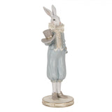 Statuetta Romantic Blue Bunny in Resina Blu Bianco 11x10x31cm | Clayre & Eef