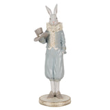 Statuetta Romantic Blue Bunny in Resina Blu Bianco 11x10x31cm | Clayre & Eef