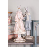 Statuetta Romantic Pink Bunny in Resina Rosa 11x10x31cm | Clayre & Eef