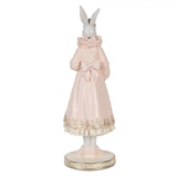Statuetta Romantic Pink Bunny in Resina Rosa 11x10x31cm | Clayre & Eef
