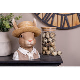 Porta Vaso Signor Coniglio Country in Poliresina Marrone 15x15x25cm | Clayre & Eef
