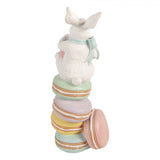 Statuina Coniglio pasquale con macaron 16x17xH37 cm