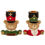 TEDDY Portacandela orsetto di natale in resina H 9,5 cm