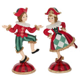 Set 2 Figurine Bimbi Natalizi in Resina –Queen- Cm 9,5x7x17