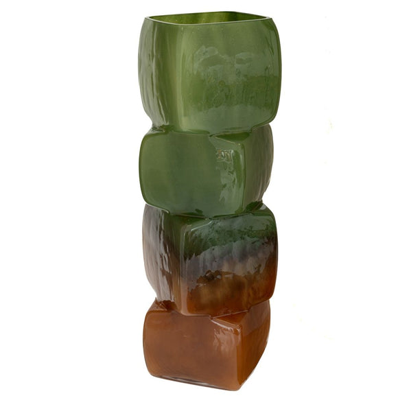 Vaso Rock Shape Vetro Colorato 11,5x11,5x40 cm