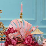 SET 4 CANDELE LIGHT BLUE-GOLD