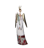 ANGELO IN METALLO CON ALBERO BIANCO