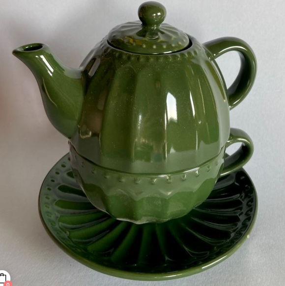 ea for One Stoneware Verde Bosco - Set Tè Individuale in Ceramica