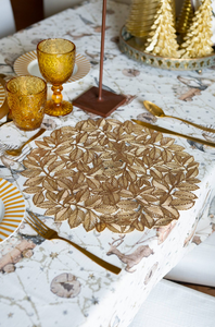 SET 6 SOTTOPIATTO FOGLIE ORO Fade