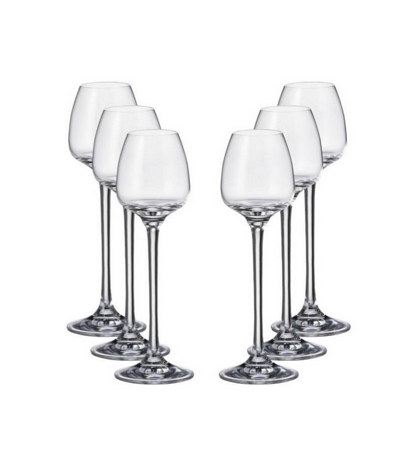 Set 6 Calici Liquore Alizé FADE 70ml - Bicchieri Cristallo Boemia