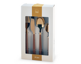 Servizio 24 Posate Sylva Oro Lucido con Manico Effetto Legno – H&H