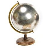 Mappamondo "Metallic" con Piedistallo in Legno – Decorazione per Ufficio e Casa