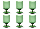 Set 6 Calici Margaret Vetro Verde 330 ml