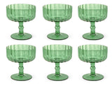 Set 6 Coppe Margaret Vetro Verde 370 ml