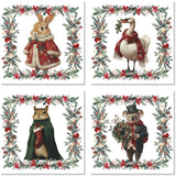 Set 4 Tovaglioli Natalizi XMASVILLAGE The Napking - Lino Made in Italy