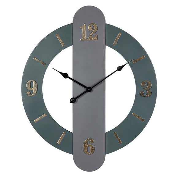 OROLOGIO DA PARETE IN METALLO GRIGIO/DORATO