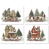 Set 4 Tovagliette Natalizie XMASVILLAGE The Napking - Lino Made in Italy