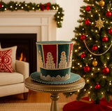 Cappello bordeaux/verde/oro 17 cm