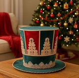 Cappello bordeaux/verde/oro 17 cm