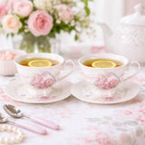 Set 2 Tazzine con Piattino New Bone China Fiorirà 220 ml | Nuvole di Stoffa