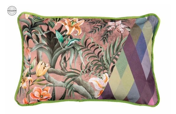Cuscino Flores Tropical Velluto 45x30cm - GARPE Tessile Casa