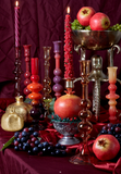 PORTA CANDELA COLOR GLASS ROSSO/MELANGE