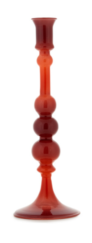 PORTA CANDELA COLOR GLASS ROSSO/MELANGE